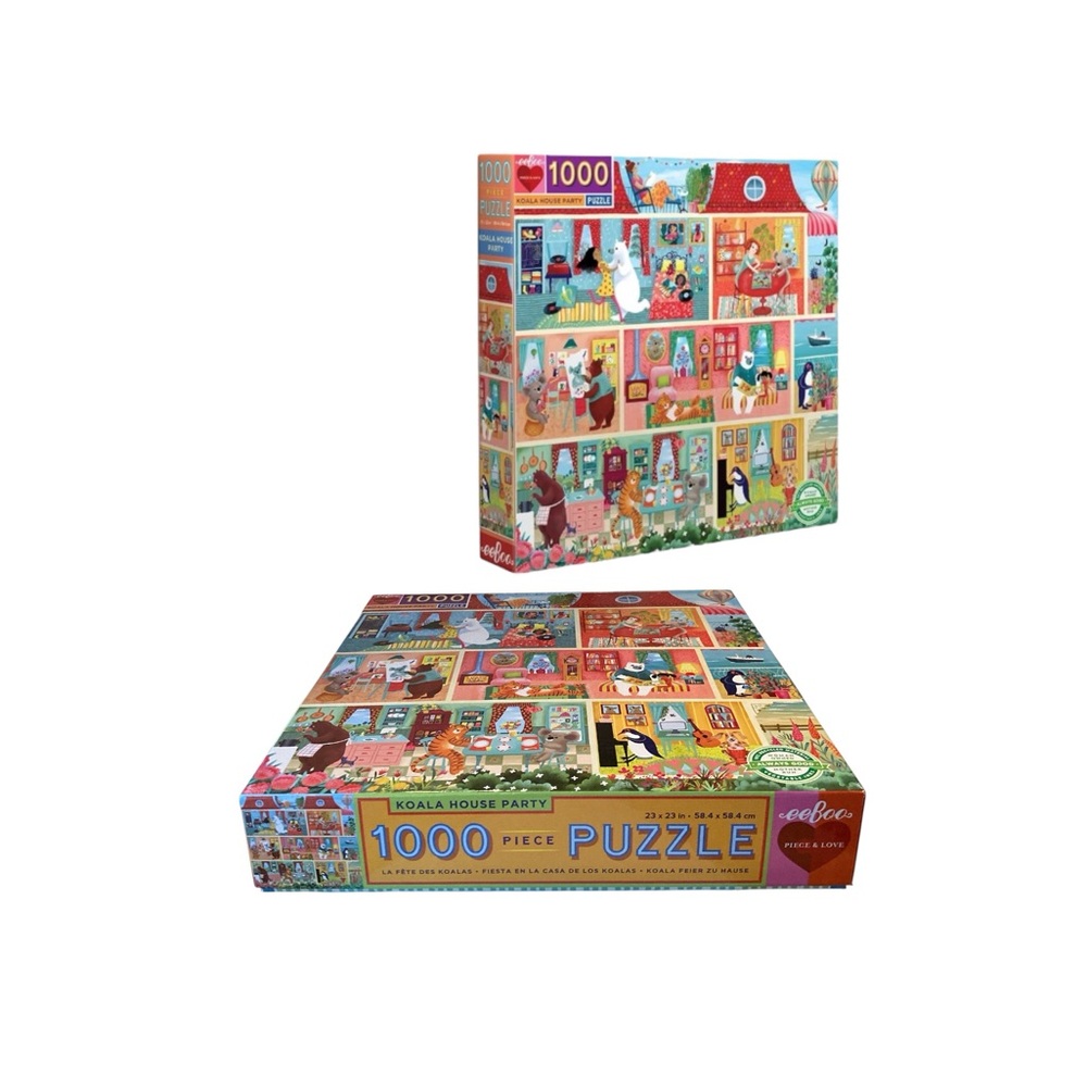 eeBoo Koala House Party 1000-Piece Puzzle - Colorful